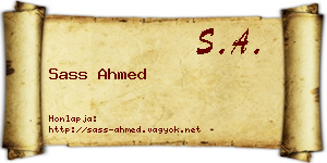 Sass Ahmed névjegykártya